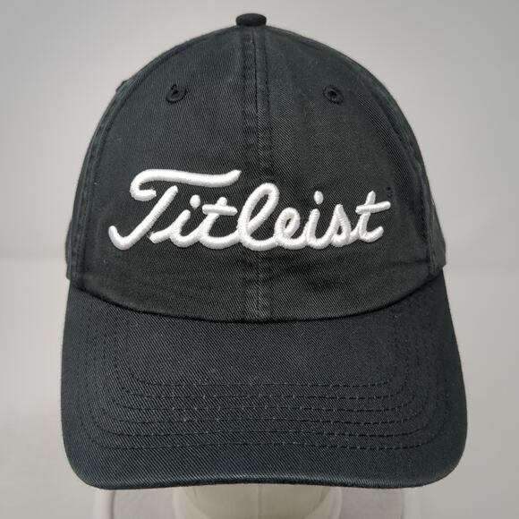 Titleist Slideback Hat Black One Size Spell Out Embroidered Adjustable - Picture 2 of 9